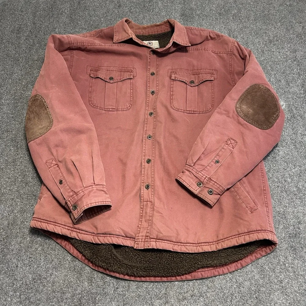 Territory Ahead Shacket Size XLT  Red  Sherpa-Lined Canvas Jacket‎ Elbow Patches